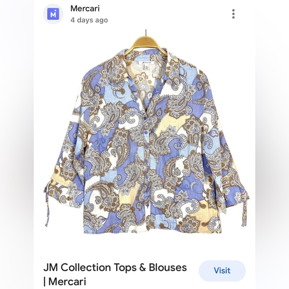 JM Collection 100% linen top - Picture 14 of 15